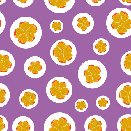 Hand drawn flower vector seamless repeat patternのイラスト素材