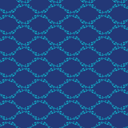 Hand drawn blue abstract retro flowers seamlessのイラスト素材