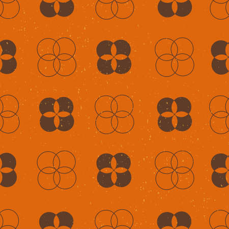 Brown an d orange simple retro clover pattern with