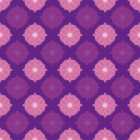 Pink and purple repeat flowers seamless vector