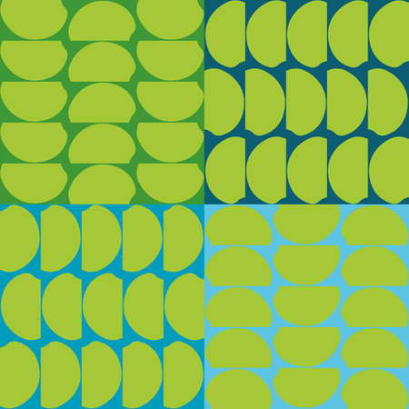 Green and blue ornament seamless repeat patternのイラスト素材