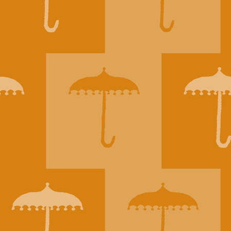 Retro colored umbrella vector seamless repeatのイラスト素材