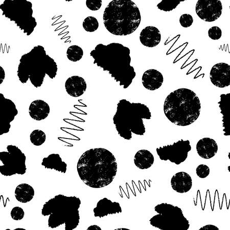 Black and white abstract textured pattern vectorの写真素材