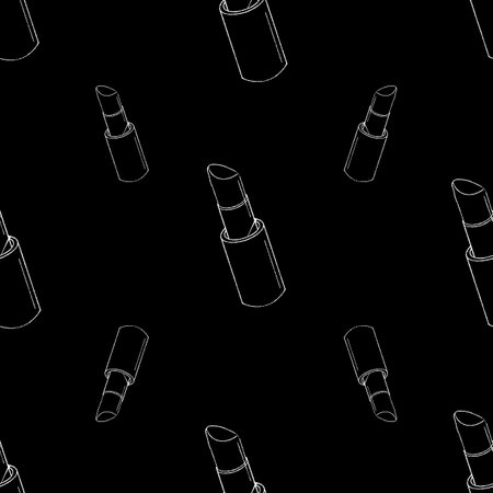 Black and white hand drawn lipstick vectorのイラスト素材