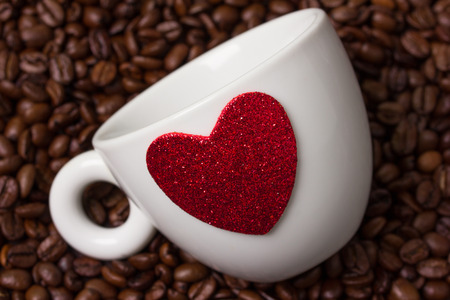 Cup with heartの写真素材