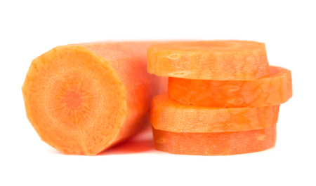 Fresh raw carrot isolated on a white background. Fresh vegetables. Sliced carrot isolated.の写真素材