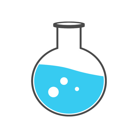 Test tubes icon. Flask with blue liquid. Element of medical, chemistry lab equipment set. Medicine. Vector illustration.の写真素材