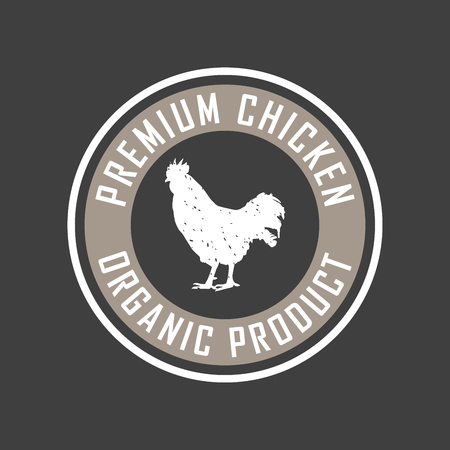 Premium chicken emblem. Labels, badges and design elements. Retro style. Vector Illustration.のイラスト素材