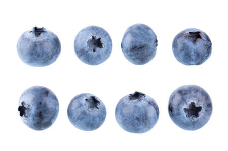 Fresh blueberry isolated on white background. Bilberry or whortleberry berries.の写真素材
