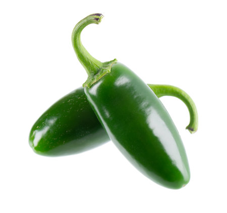 Fresh jalapeno pepper isolated on white background. Clipping path.の写真素材
