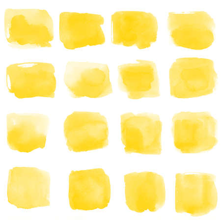 Watercolor stains on white background, abstract blots isolated. Bright colors, divorces. Textureの写真素材