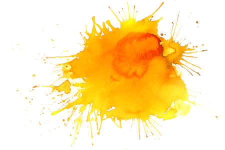 Watercolor stains on white background, abstract blots isolated. Bright colors, divorces. Textureの写真素材
