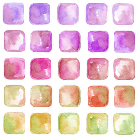 Set of watercolor blobs, isolated on white background. Vector illustration textureのイラスト素材