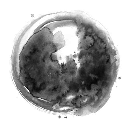Watercolor background for textures. Abstract watercolor background. Spray paint, ink stains on the paper. Black, monochromeの写真素材