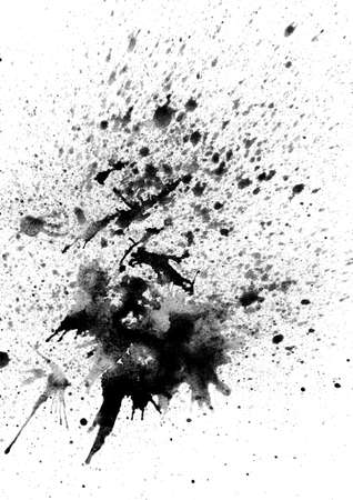 Watercolor background for textures. Abstract watercolor background. Spray paint, ink stains on the paper. Black, monochrome textureの写真素材