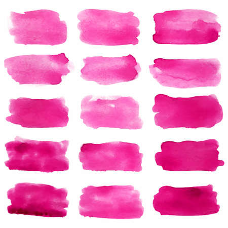 Set of watercolor blobs, isolated on white background. Vector illustration textureのイラスト素材