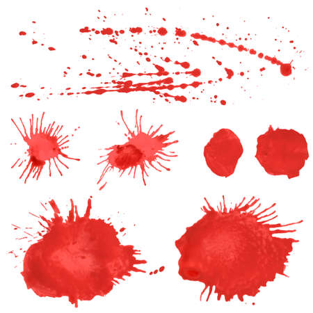 Set of watercolor blobs, isolated on white background. Vector illustration textureのイラスト素材