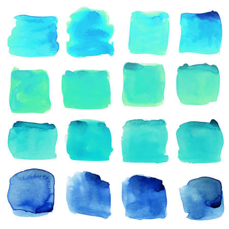 Set of watercolor blobs, isolated on white background. Vector illustration textureのイラスト素材