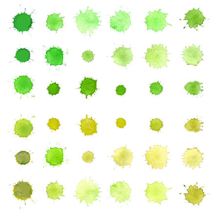 Set of watercolor blobs, isolated on white background. Vector illustration textureのイラスト素材