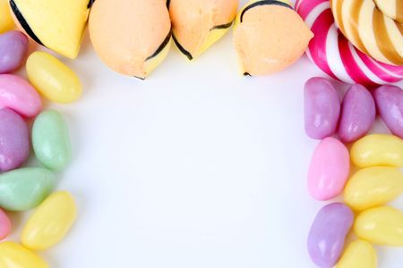 Border created by various shapes and colourful candy