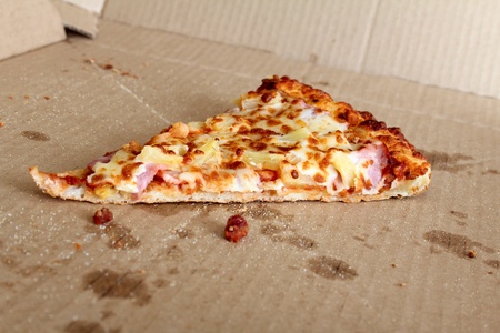 Last slice of pizza left in the box の写真素材