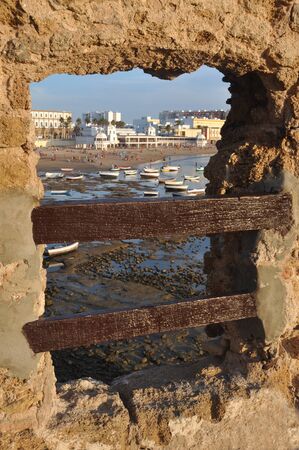 a beautiful city beach in southern spainの写真素材