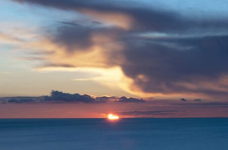 beautiful sunset on a beach in southern spainの写真素材