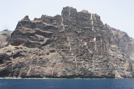 beautiful seascape with rocky cliffs in tenerife in spainの写真素材