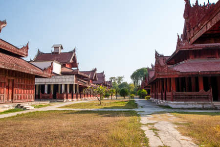 Royal palace in Mandalay Myanmarのeditorial素材