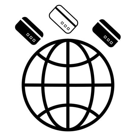 vector icon payment worldwide, earth, illustration, bankingのイラスト素材
