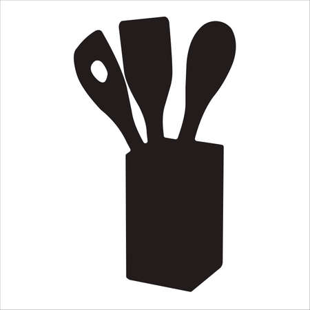 kitchen icons, Kitchen icons set, black and white vector icons in thin line style. Flat designのイラスト素材