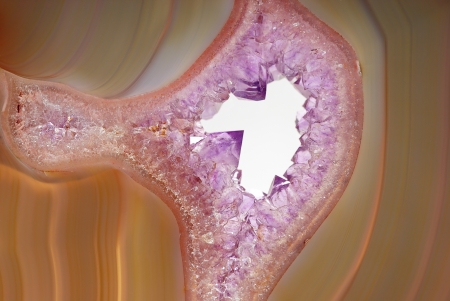 Natural agate with amethystの写真素材