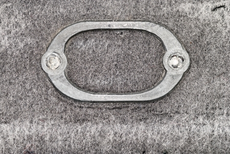 Metal frame on a wool fabricの写真素材