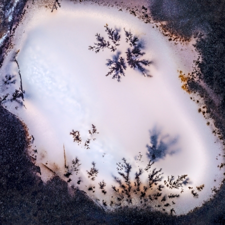 Jewelry and decorative stone  Moss Agate with crystal dendrite macro  Raw rough plate  Kazakhstan  の写真素材