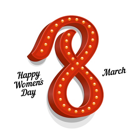 Vintage Congratulations on 8 March World Womens Dayのイラスト素材