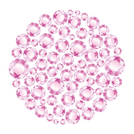 Circle of pink brilliant diamondsのイラスト素材