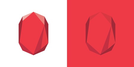 Red stone on white and red backgroundsのイラスト素材