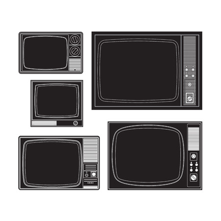 Set of many old TVsのイラスト素材