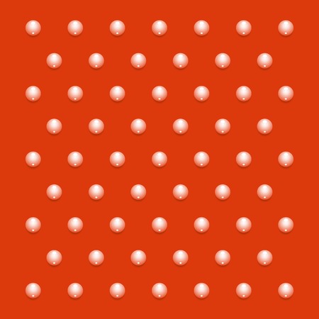 Red pattern with white shiny pearlsのイラスト素材