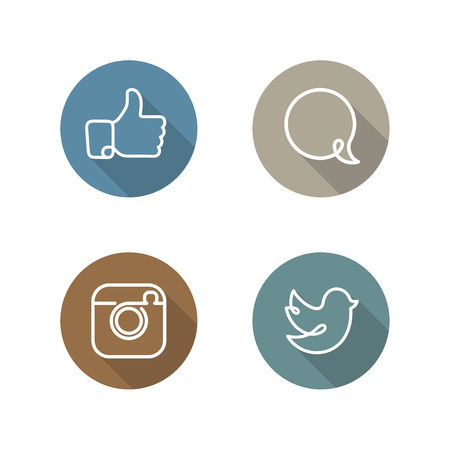 Social network icons and stickers vector setのイラスト素材
