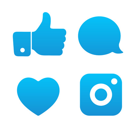Social Icons Buttons and Stickersのイラスト素材