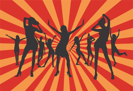  Girls  Party - vector illustrationのイラスト素材