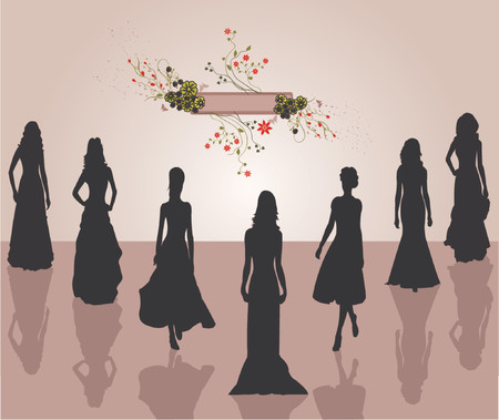 Fashion girls - Silhouettes - vectorのイラスト素材