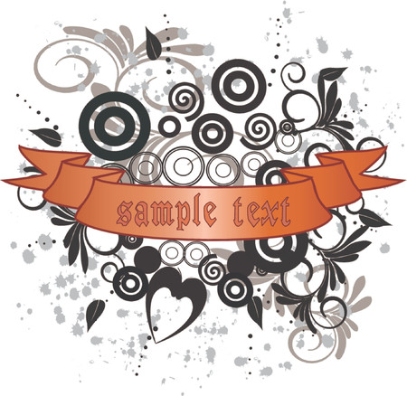 Floral background with ribbon - vectorのイラスト素材