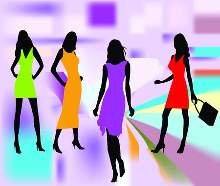 Fashion girls vector illustrationのイラスト素材