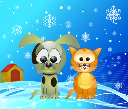 Vector winter backgroundのイラスト素材