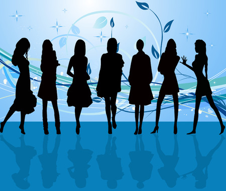 Sexy gurls silhouettes - vectorのイラスト素材