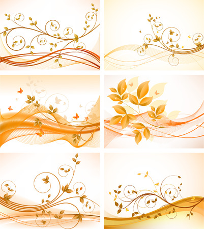 Set of  floral backgroundsのイラスト素材