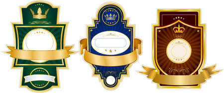 Set of gold-framed labelsのイラスト素材