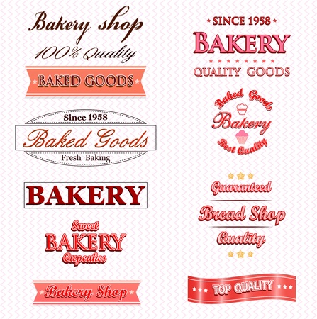 	Vintage Retro Bakery Badges And Labelsのイラスト素材